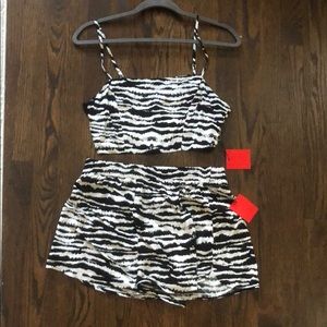 NEVER WORN TWO PIECE ZEBRA SET